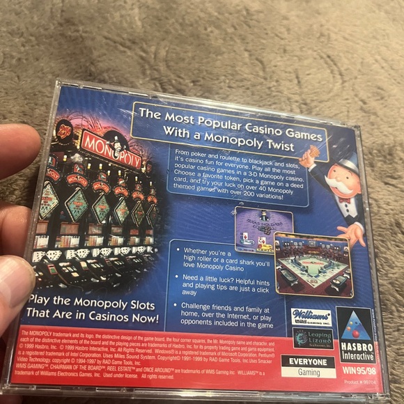 Monopoly Casino PC CD -ROM 40+ Games 1999 Vegas Thrills Hasbro Infogames . - Picture 3 of 6